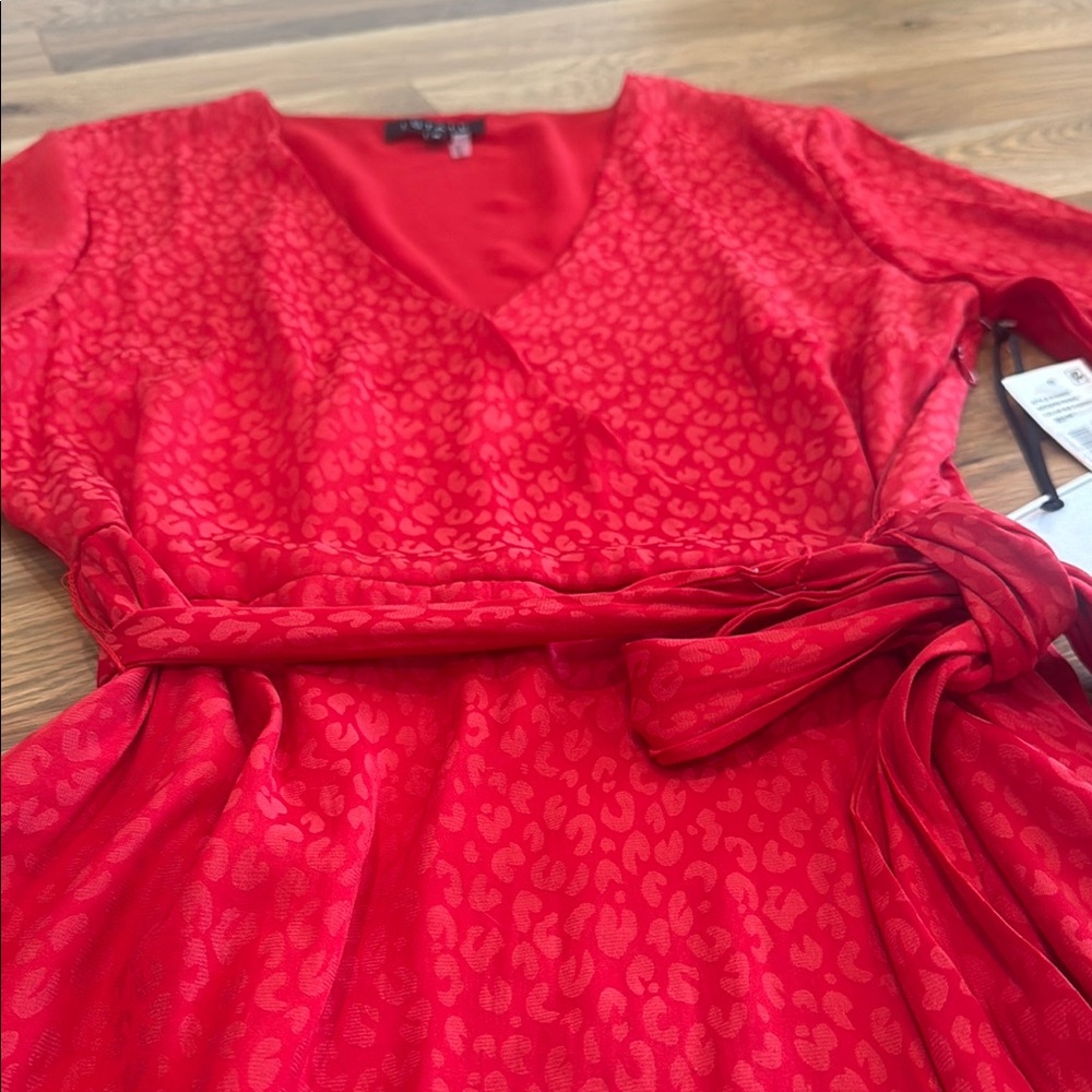 1. State Red Ruffled Wrap Mini Dress - Picture 4 of 4